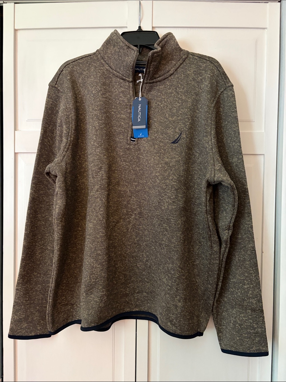 Nautica Men's Brown Quarter-Zip Sweater
